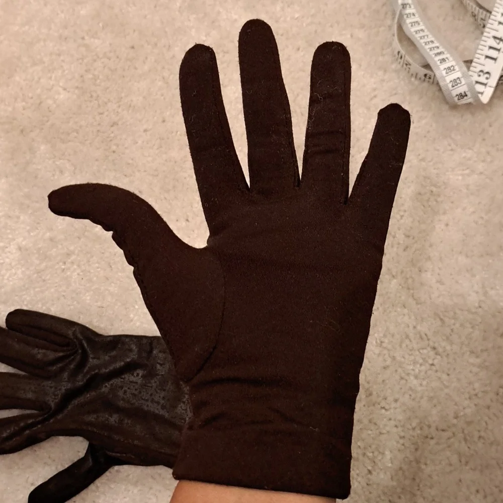 Brown Faux Leather Gloves